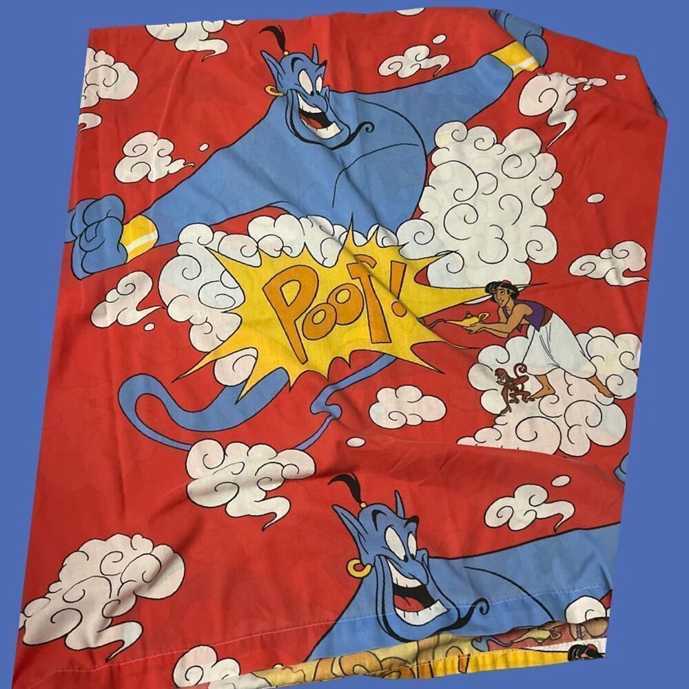 Unisex Vintage Twin Sheet set 1990s Aladdin Flat & Fitted Sheet Set - Picture 5 of 6